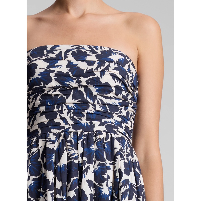 Tate Strapless Midi Dress|Navy/Cream|00|0|2|4|6|8|10|12|14