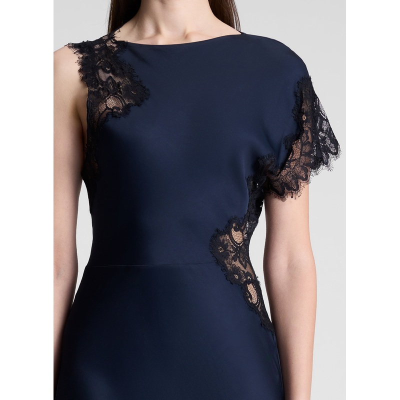 Alessia Satin and Lace Maxi Dress