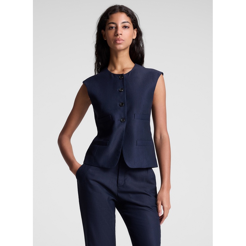 Georgie Soft Suiting Vest|Evening Blue|00|0|2|4|6|8|10|12|14