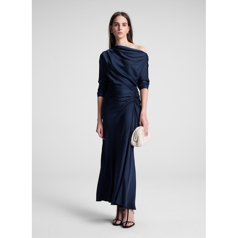 Piper Satin Dress|Dark Sapphire|00|0|2|4|6|8|10|12|14