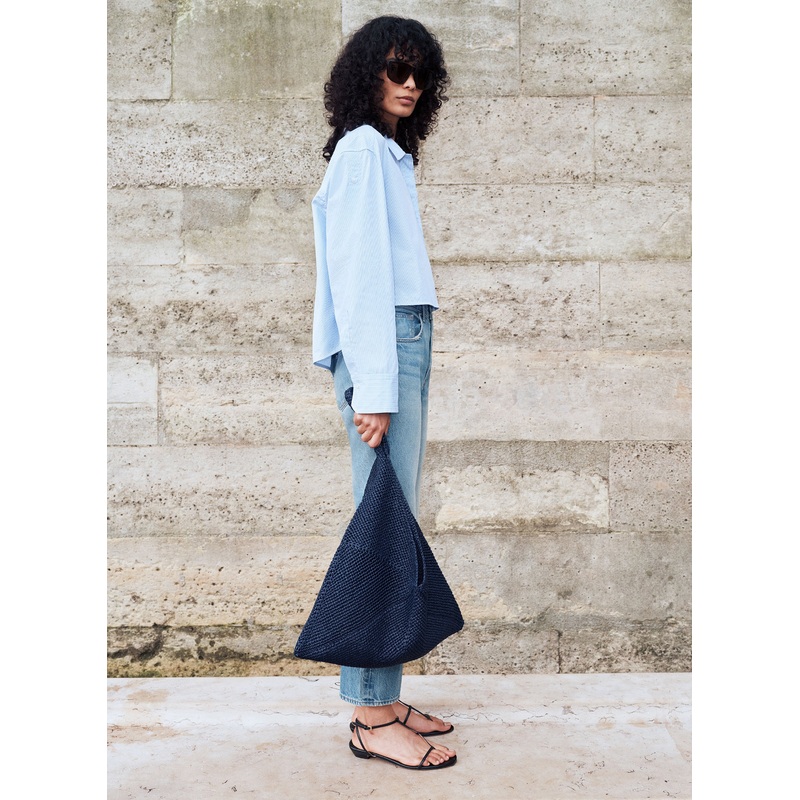 Sid Raffia Bag|Midnight Blue|OS