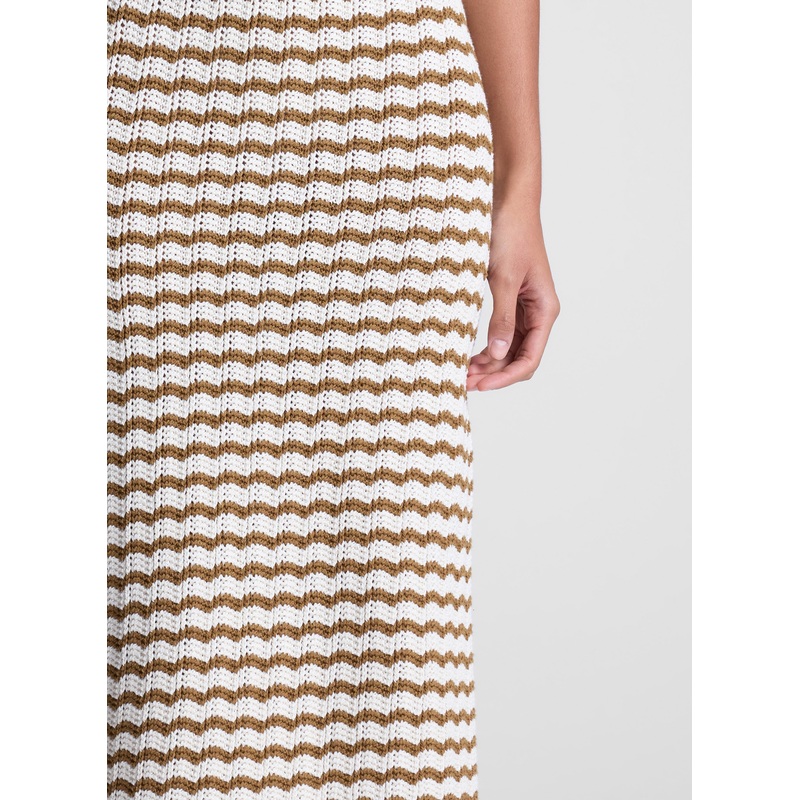 Alexis Striped Knit Skirt|Parchment/Aged Bronze Stripe|XS|S|M|L|XL