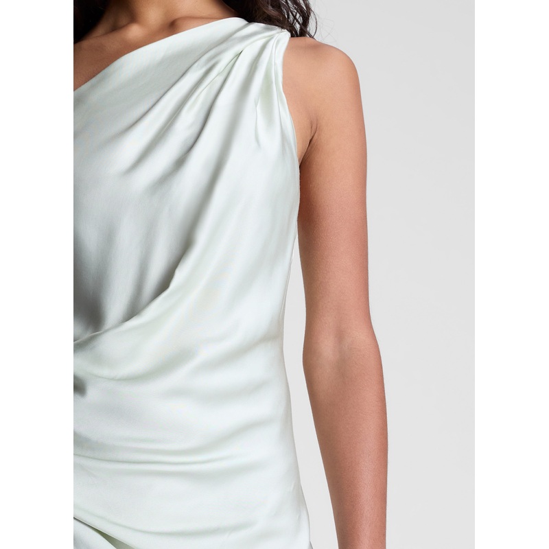 Aster Satin One Shoulder Gown|Spearmint|00|0|2|4|6|8|10|12|14