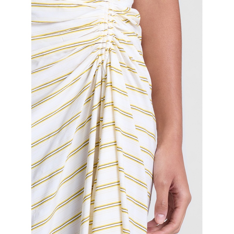 Carolyn One Shoulder Striped Midi Dress