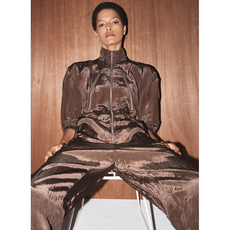 Gavin Taffeta Jumpsuit|Deepest Brown|XS|S|M|L|XL