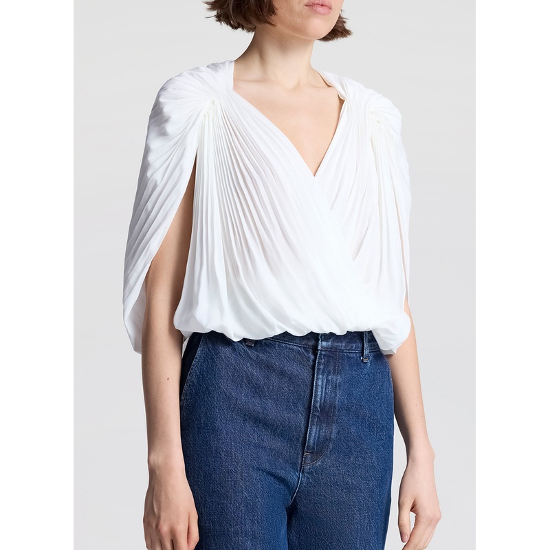 Vivian Caped Top|Chalk|XXS|XS|S|M|L|XL