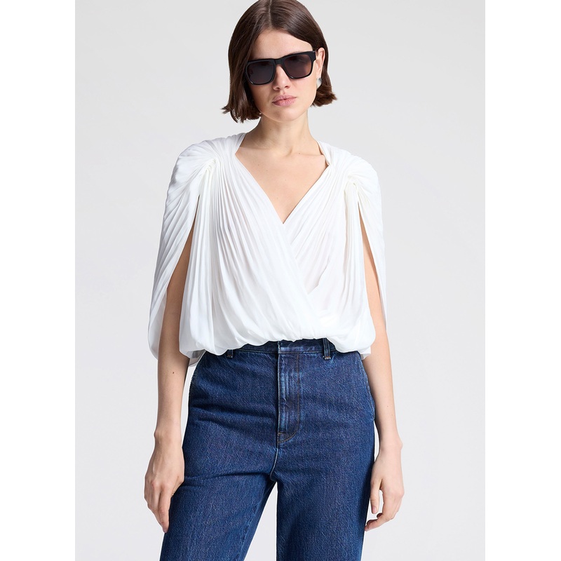 Vivian Caped Top|Chalk|XXS|XS|S|M|L|XL