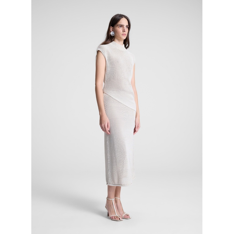 Anne Open Knit Midi Skirt|Creme|XS|S|M|L|XL