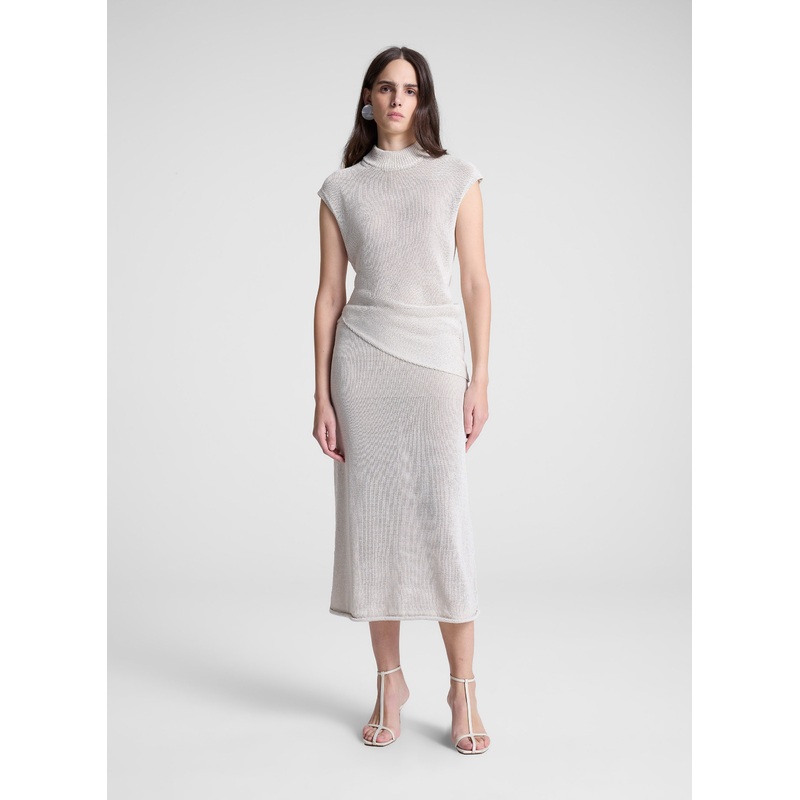 Anne Open Knit Midi Skirt|Creme|XS|S|M|L|XL