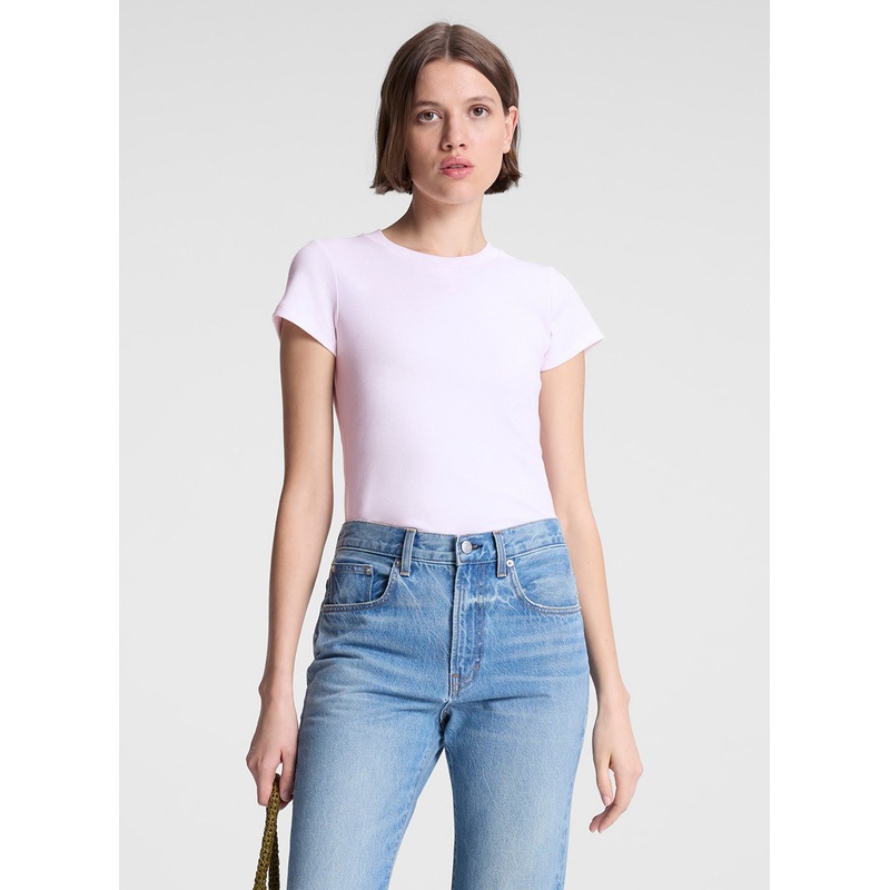 Avery Cotton Rib Baby Tee|Opal|XS|S|M|L|XL