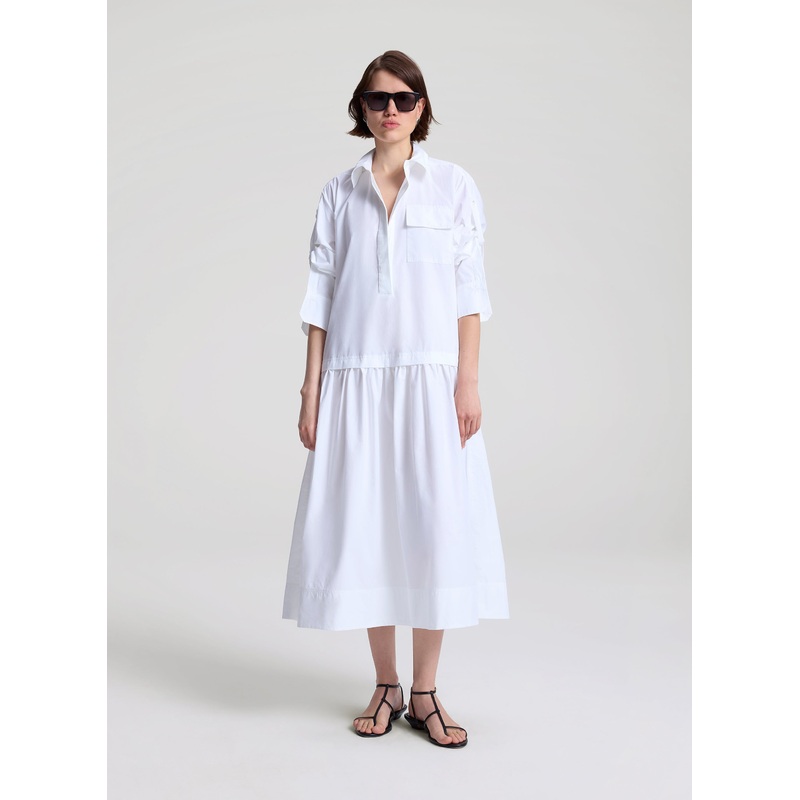 Bonnie Cotton Maxi Shirtdress|White|XXS|XS|S|M|L|XL
