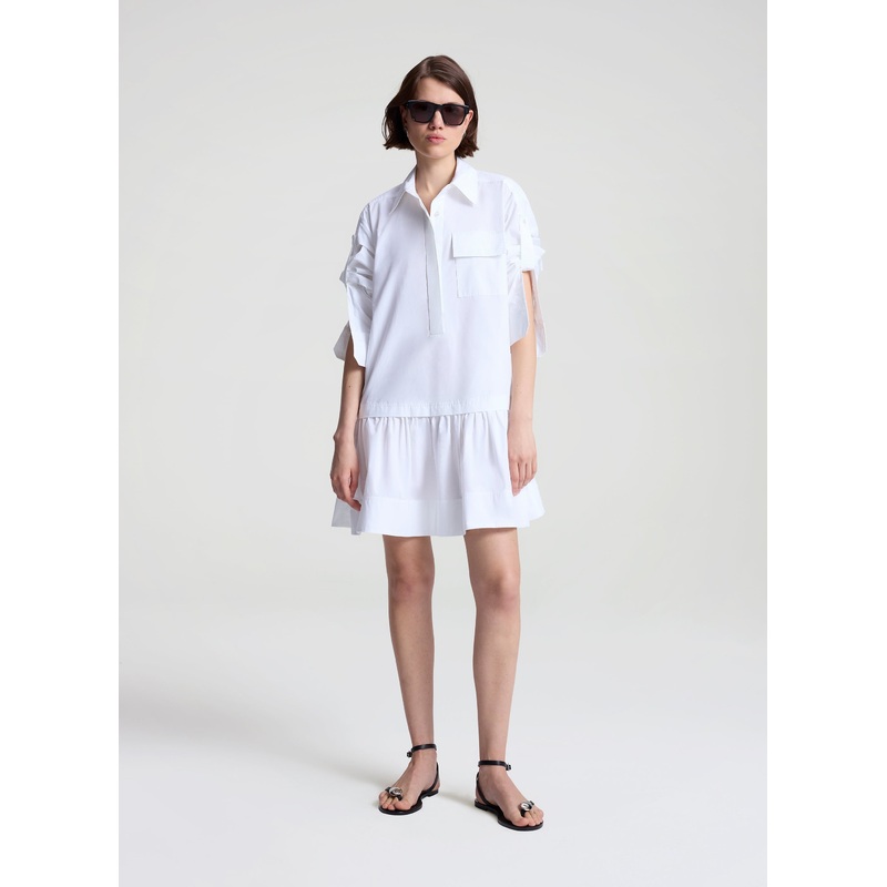 Brooke Cotton Mini Shirtdress|White|XXS|XS|S|M|L|XL