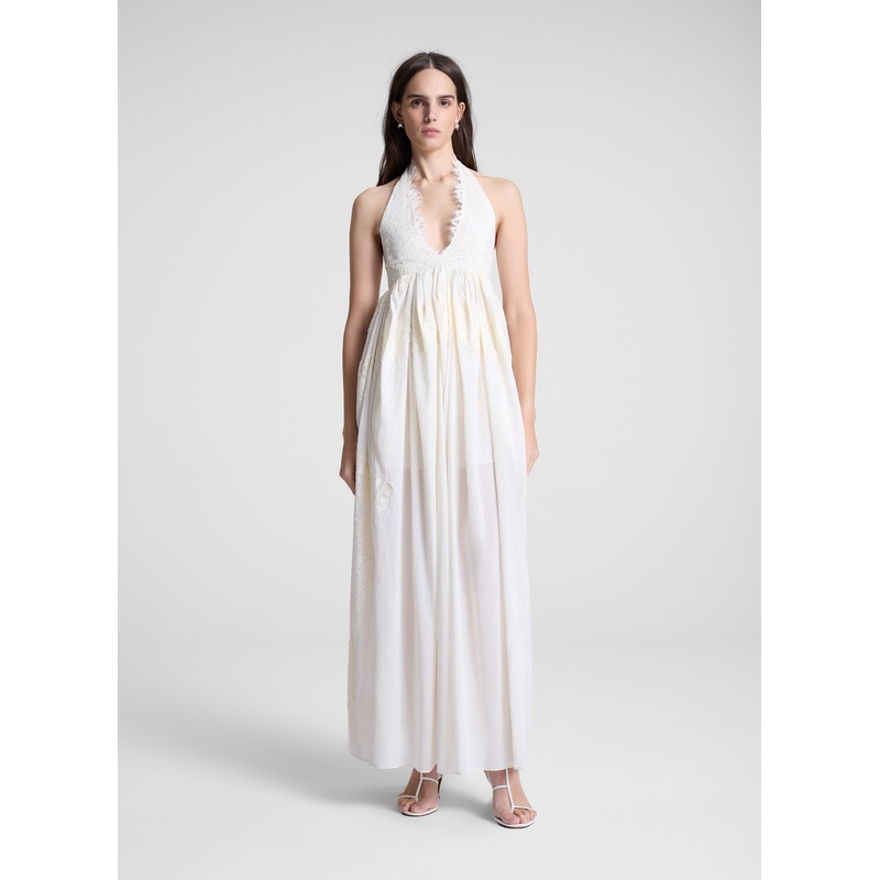 Cambrie Lace Maxi Dress|Cream|00|0|2|4|6|8|10|12|14
