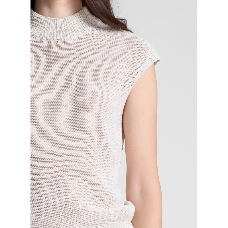 Edith Open Knit Asymmetric Top
