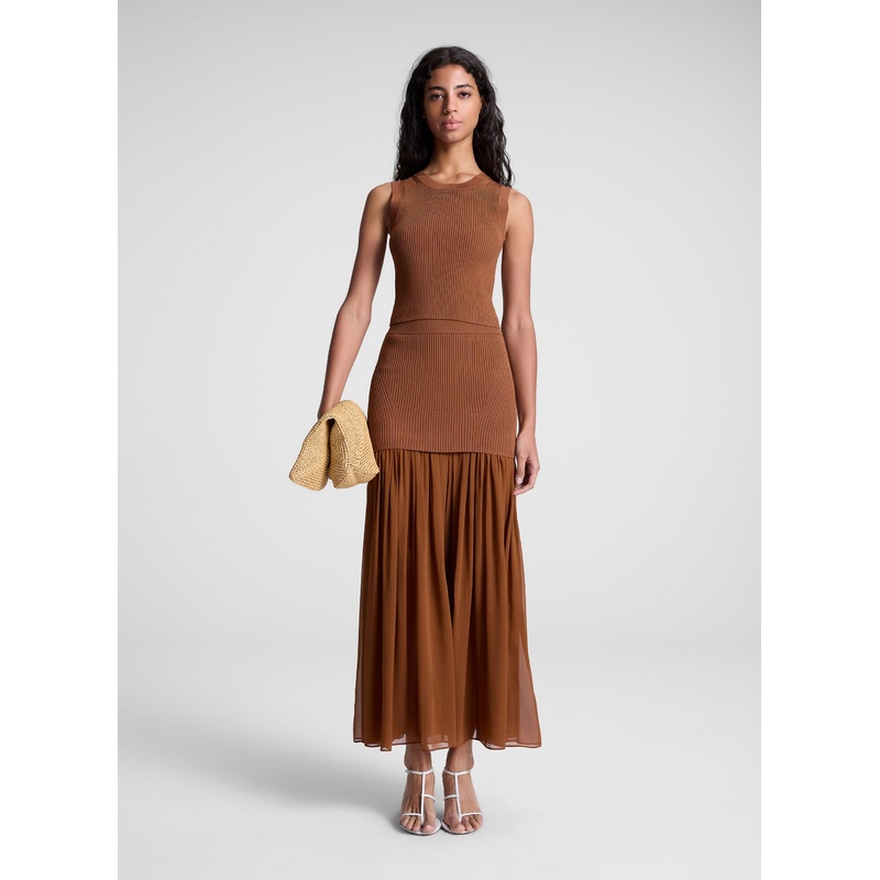 Hayden Knit Chiffon Maxi Skirt