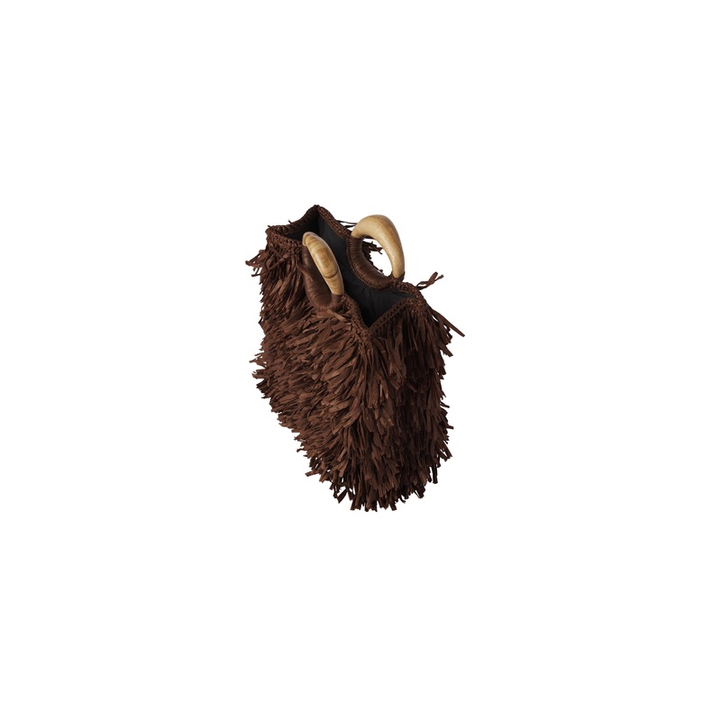 Isa Raffia Bag|Chocolate|OS