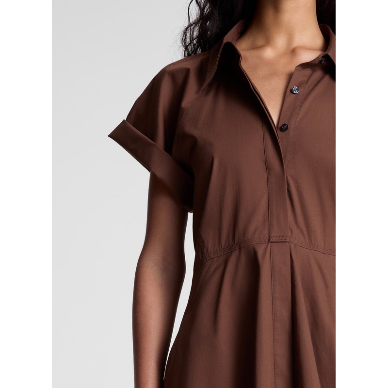 Julie Cotton Mini Shirtdress|Milk Chocolate|00|0|2|4|6|8|10|12|14