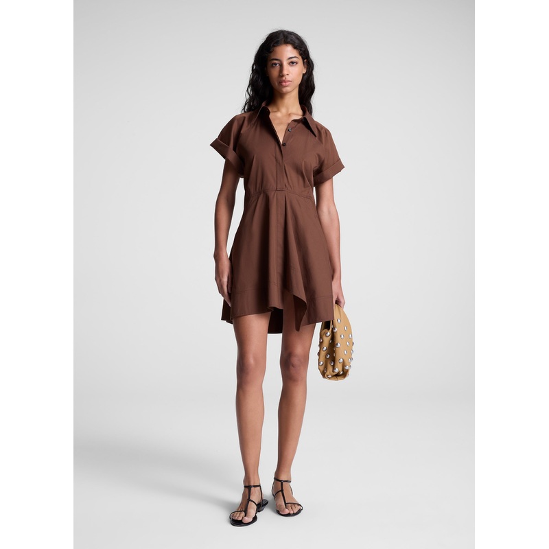 Julie Cotton Mini Shirtdress|Milk Chocolate|00|0|2|4|6|8|10|12|14