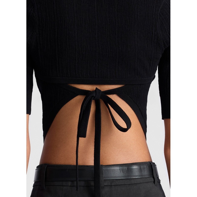 Loma Fine Cotton Knit Top|Black|XS|S|M|L|XL