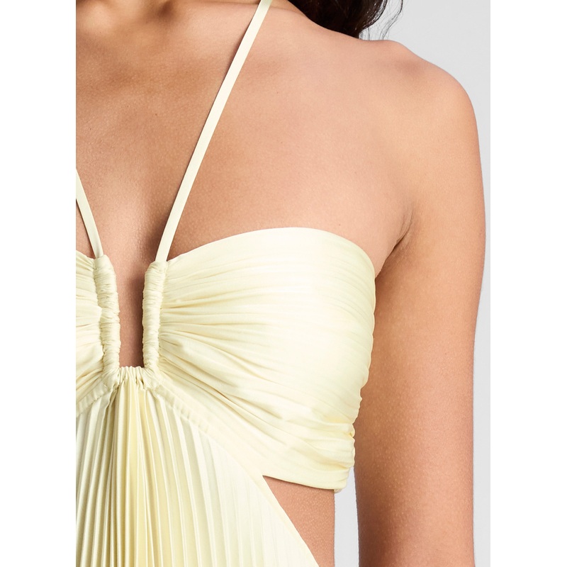 Moira Satin Pleated Maxi Dress