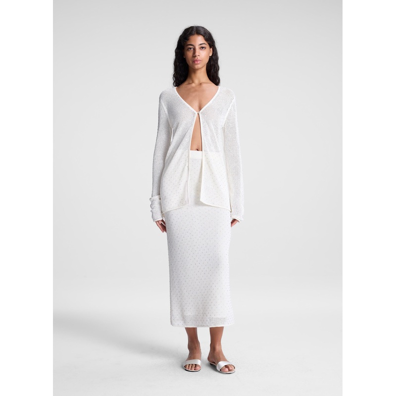 Rina Knit Embellished Midi Skirt