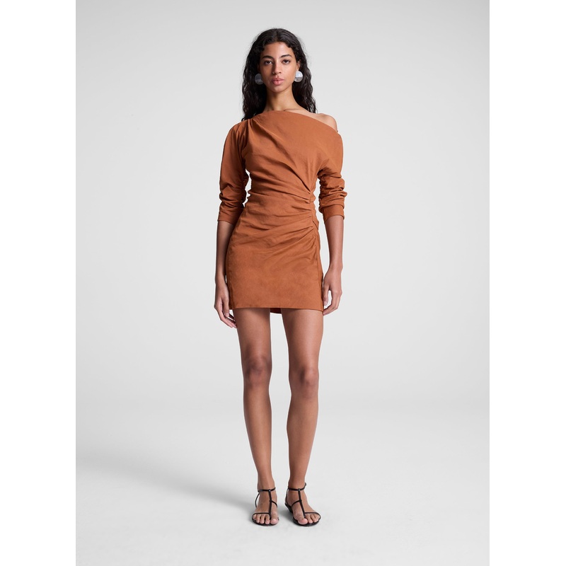 Sona Linen Mini Dress|Red Rock|00|0|2|4|6|8|10|12|14