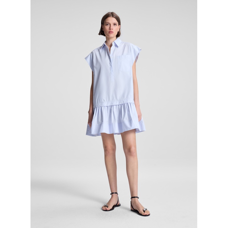 Brock Cotton Mini Dress|Acqua|XS|S|M|L|XL