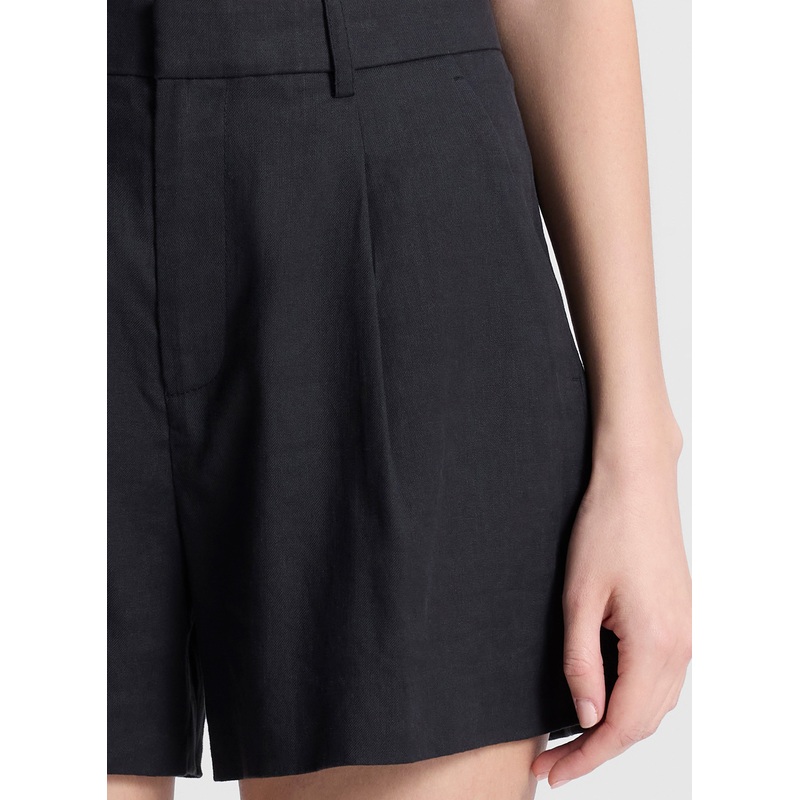 Charles Linen Short|Black|00|0|2|4|6|8|10|12|14