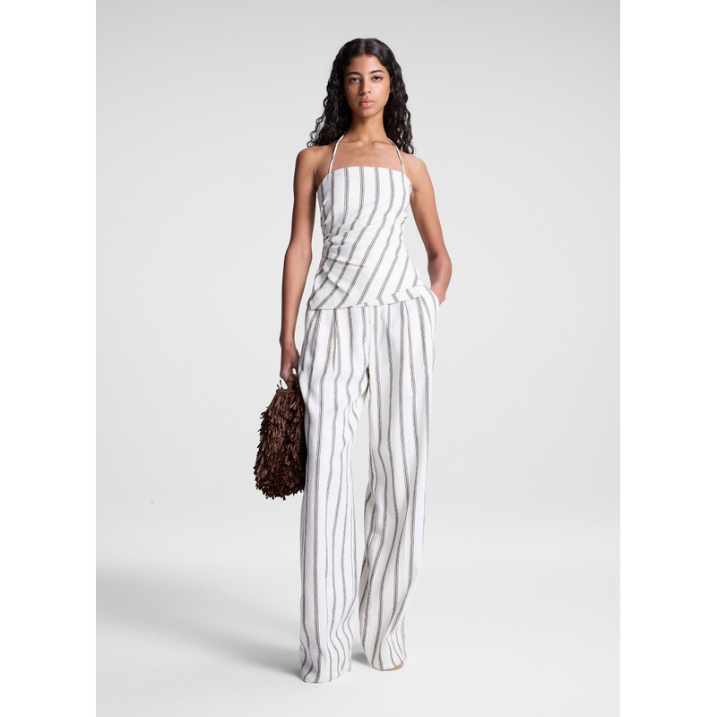 Charles Striped Linen Pant|Cream Stripe|00|0|2|4|6|8|10|12|14