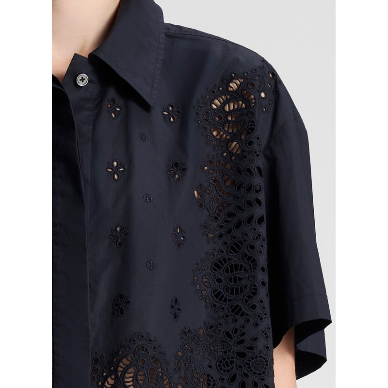 Jade Embroidered Cotton Top|Black|XS|S|M|L|XL