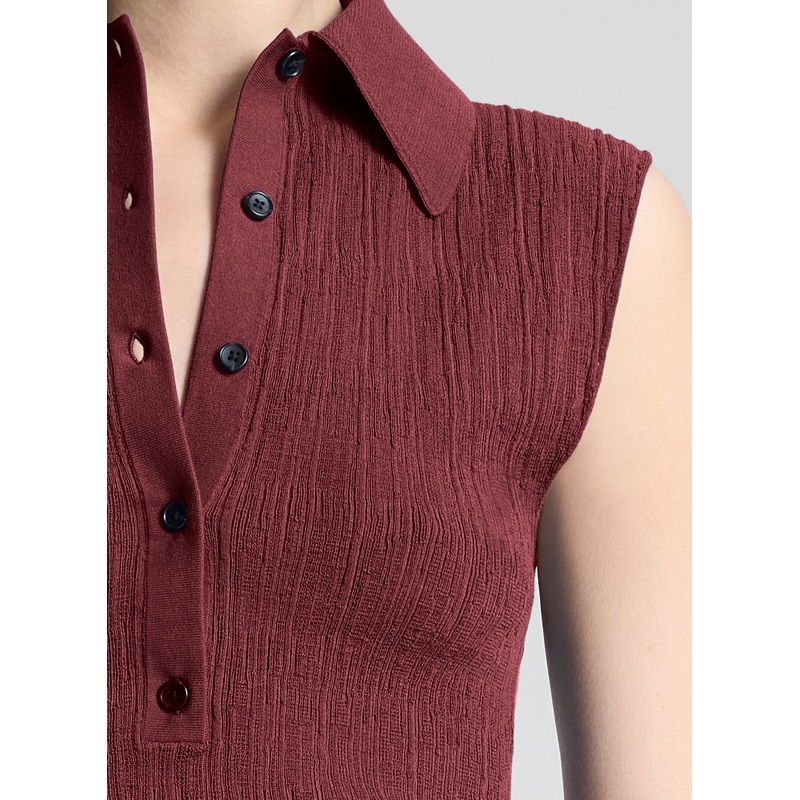 Ollie Fine Cotton Knit Polo Top