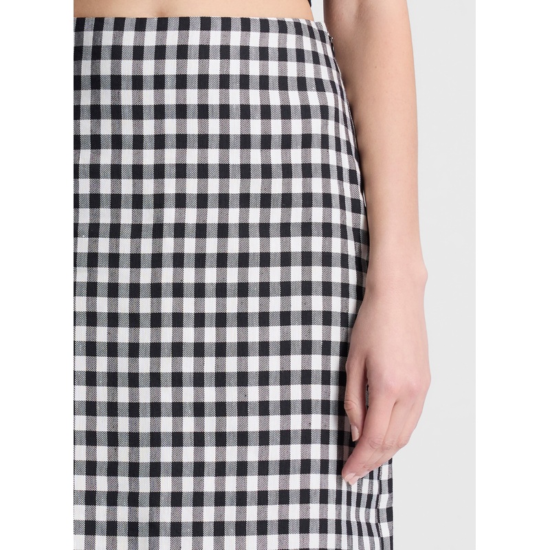 Phoebe Tailored Gingham Midi Skirt