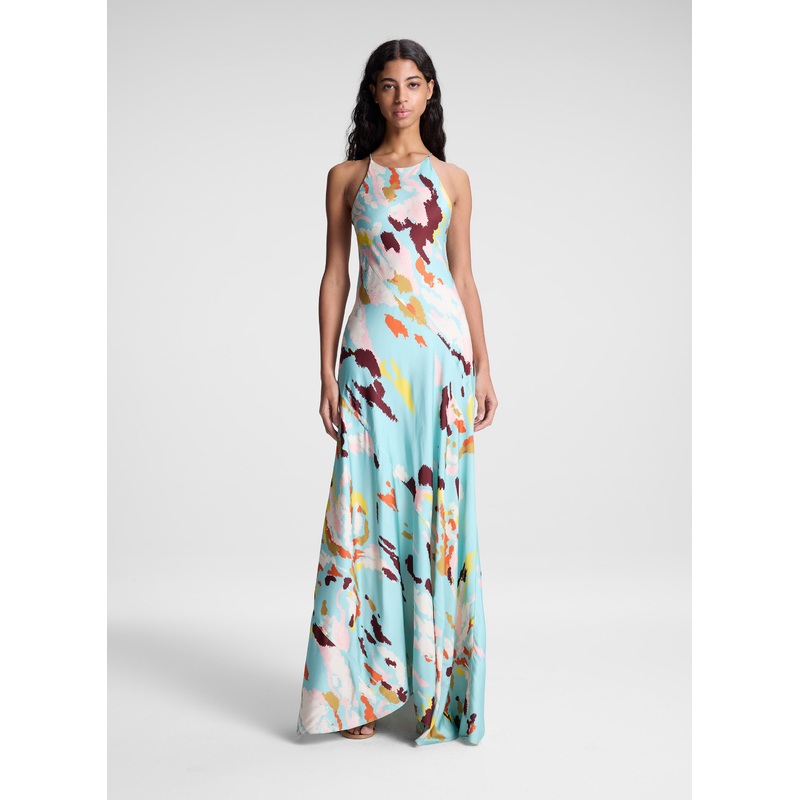 Sybil Printed Satin Maxi Dress