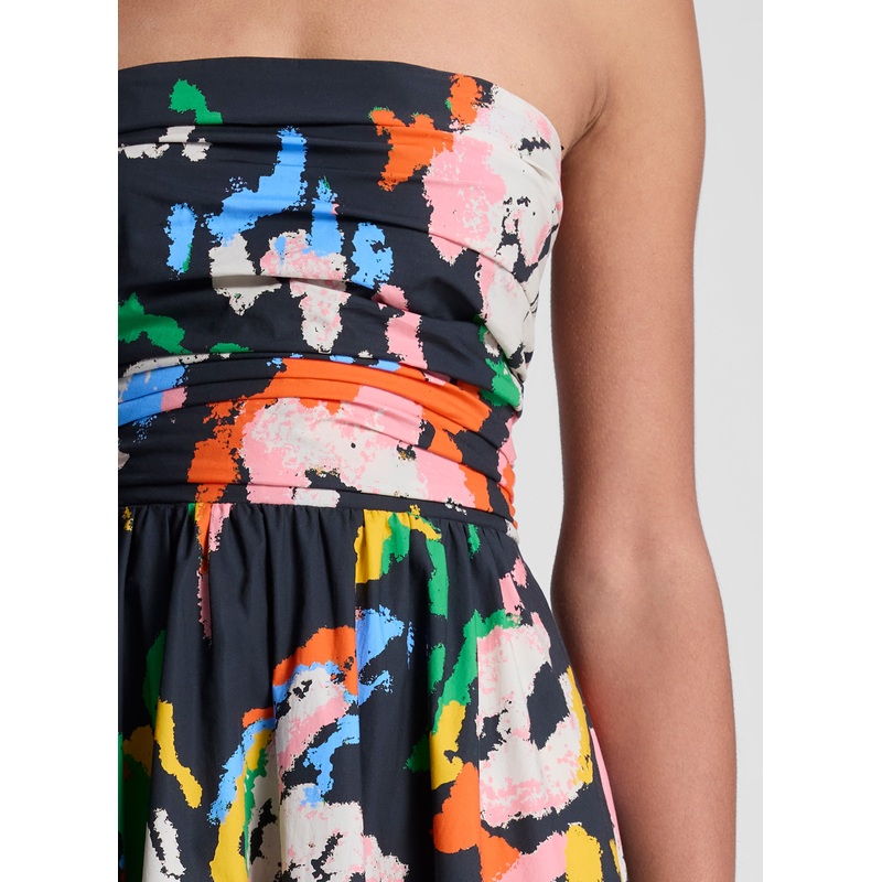 Tate Strapless Printed Midi Dress