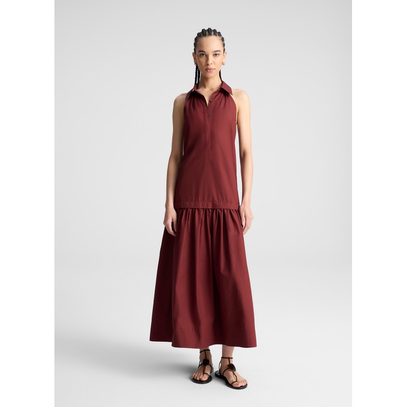 Vera Cotton Midi Dress|Dark Bosco|XS|S|M|L|XL
