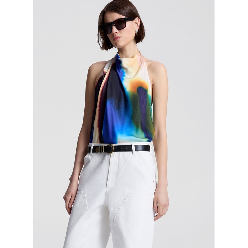Ada Printed Halter Top|Lapis Multi|00|0|2|4|6|8|10|12|14