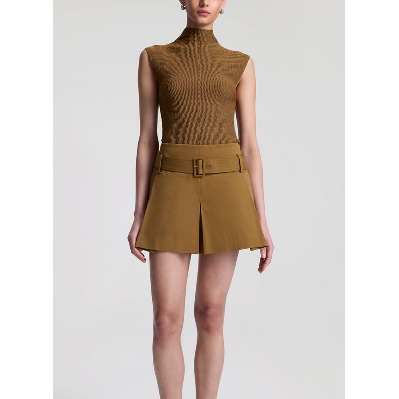 Como Belted Short|Saddle|00|0|2|4|6|8|10|12|14