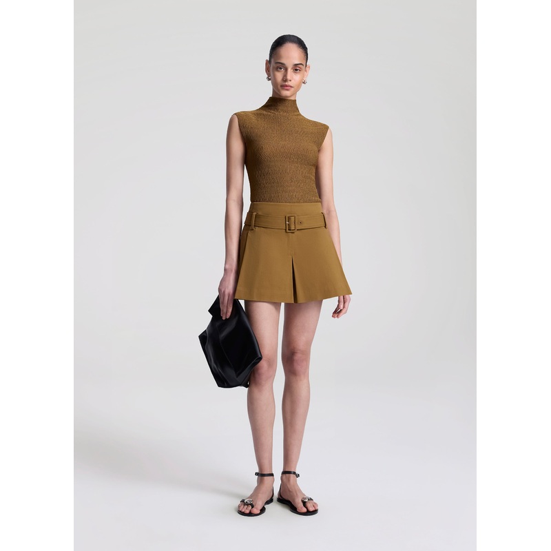 Como Belted Short|Saddle|00|0|2|4|6|8|10|12|14
