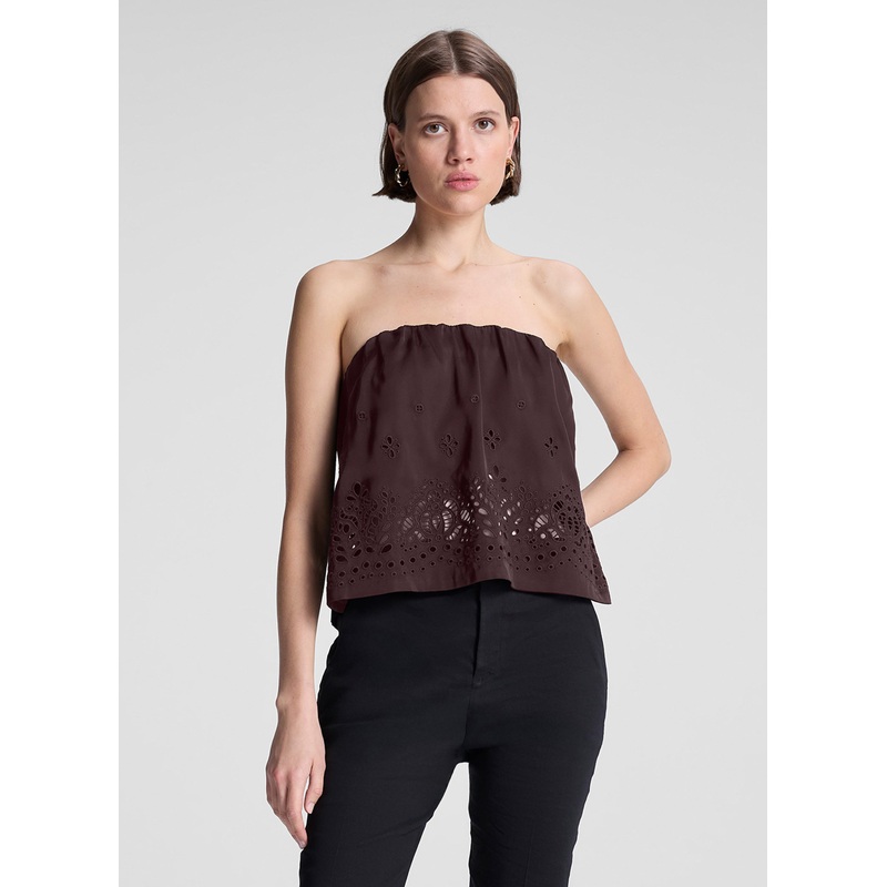 Dalia Strapless Embroidered Top