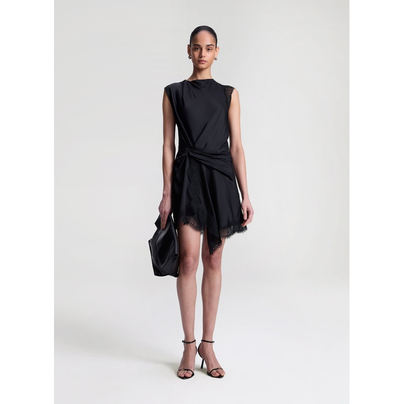 Dion Satin and Lace Mini Dress