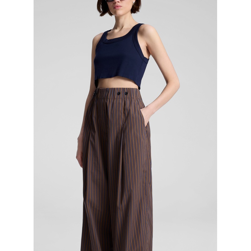 Emmett Striped Cotton Pant|Brown Multi|XS|S|M|L|XL