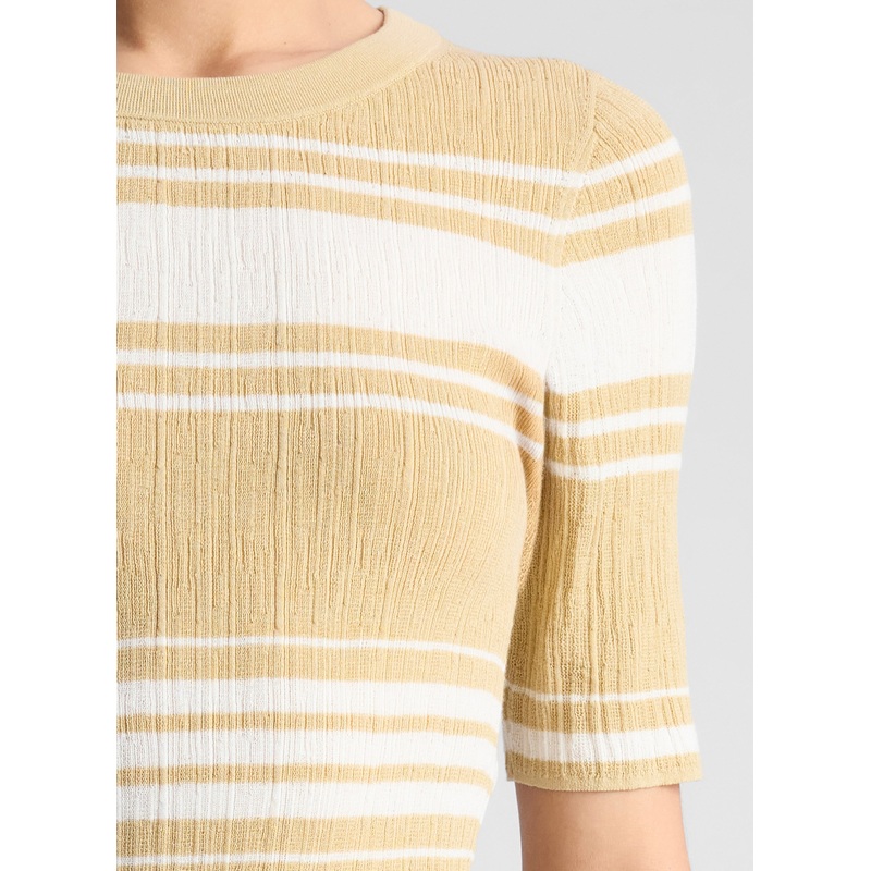 Jack Fine Cotton Knit Top|Lark/Bright White|XS|S|M|L|XL