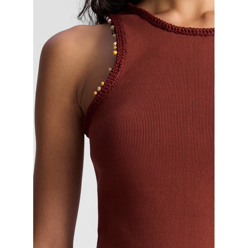 Nelly Beaded Knit Tank|Deep Sequoia|XS|S|M|L|XL