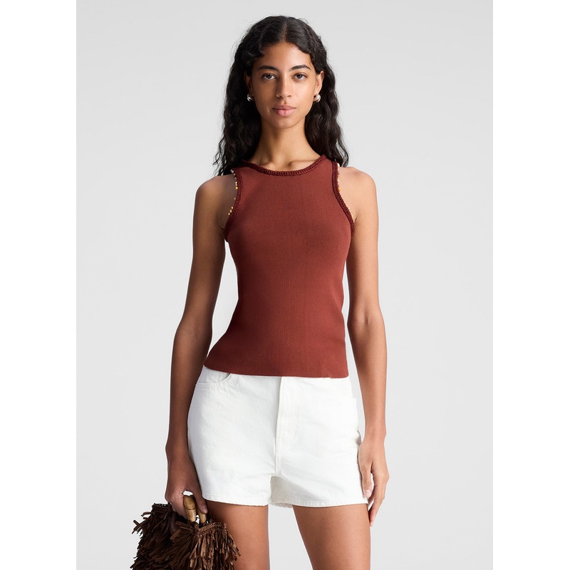 Nelly Beaded Knit Tank|Deep Sequoia|XS|S|M|L|XL