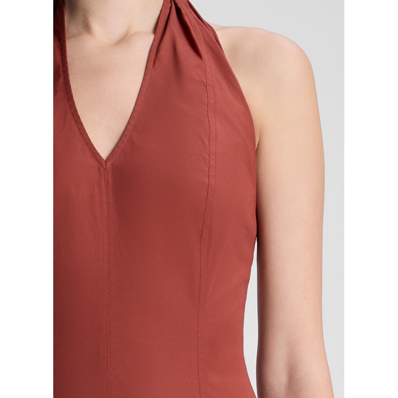 Nora Cotton Midi Dress|Dark Bosco|00|0|2|4|6|8|10|12|14