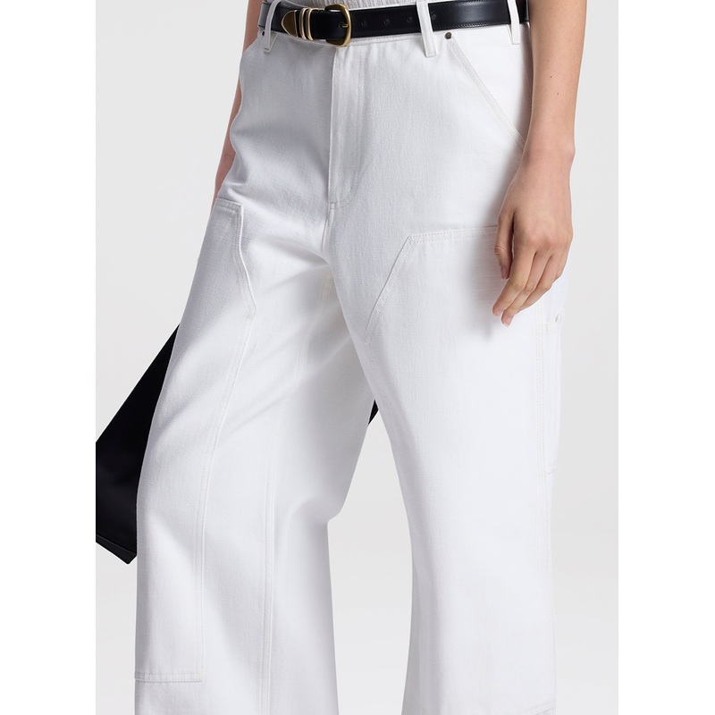 Rae Wide Leg Canvas Pant|White|00|0|2|4|6|8|10|12|14