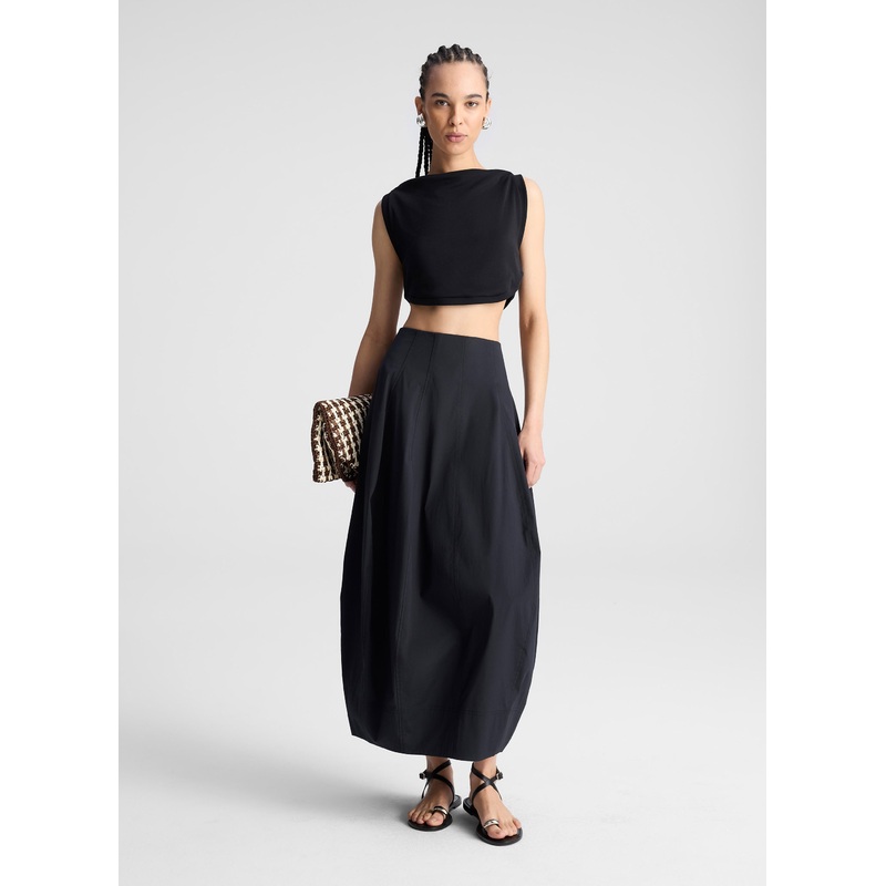 Veda Stretch Cotton Midi Skirt