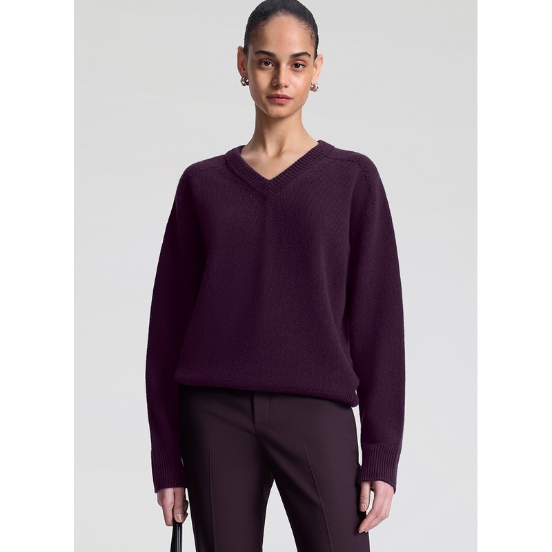 Calven Cashmere Sweater|Deep Plum|XS|S|M|L|XL