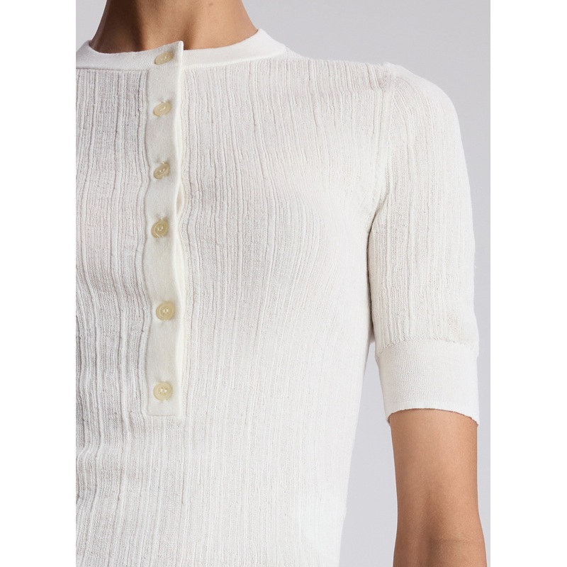 Fisher Fine Cotton Knit Top|Bright White|XS|S|M|L|XL