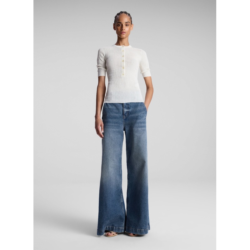 Fisher Fine Cotton Knit Top|Bright White|XS|S|M|L|XL